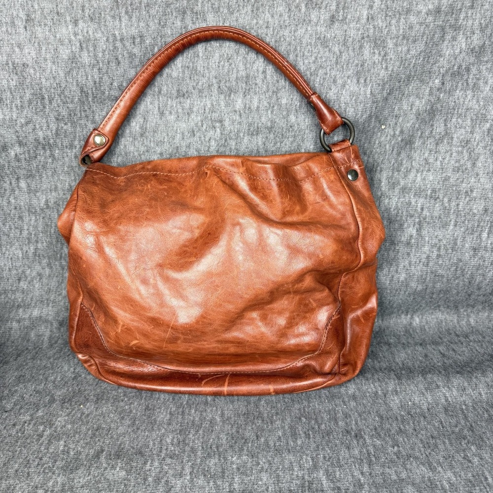 Frye Hobo Bag Womens Large Brown Leather Shoulder Purse Magnetic Slouchy